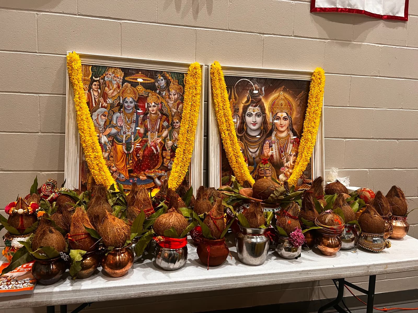 The Ram Darbar portraits with a row of kalash