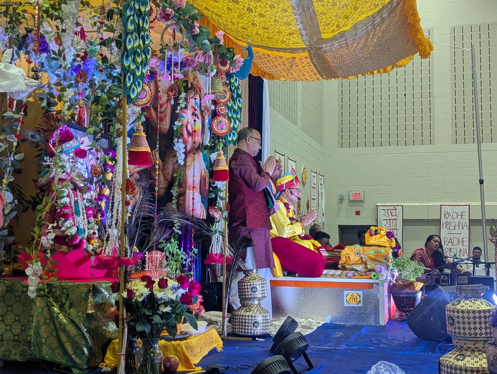 The Vyas at the flower-decked stage